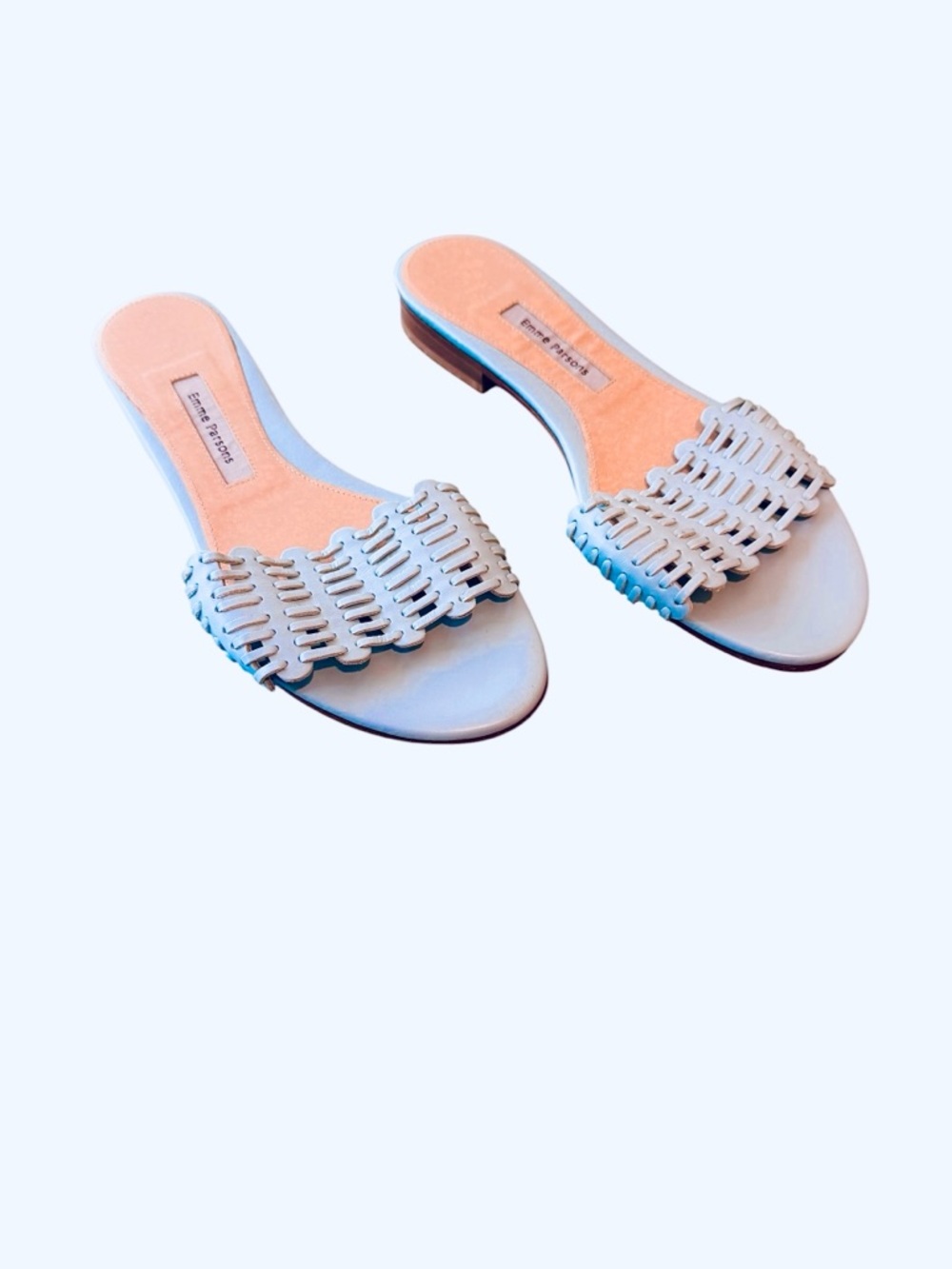 Emme Parsons Paloma Slide Sandals | Light Blue Leather | IT 37 (US 6.5–7)